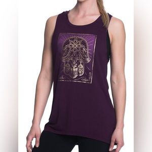 Gaiam | Fatima yoga tank top, purple and gold, size S